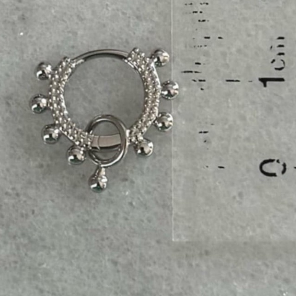 New Drop! Sterling Silver Beaded Hoop Dangle Earrings - Picture 3 of 4